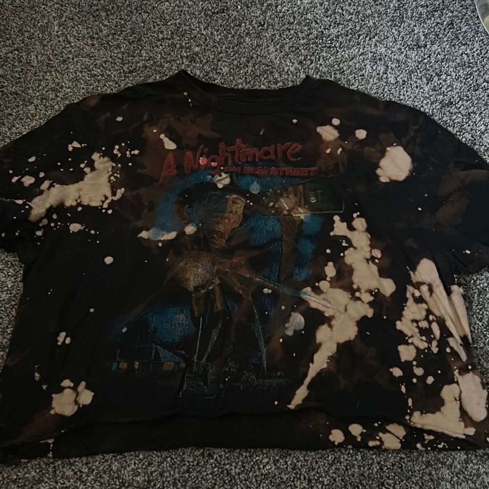 Custom Halloween bleach crop tee